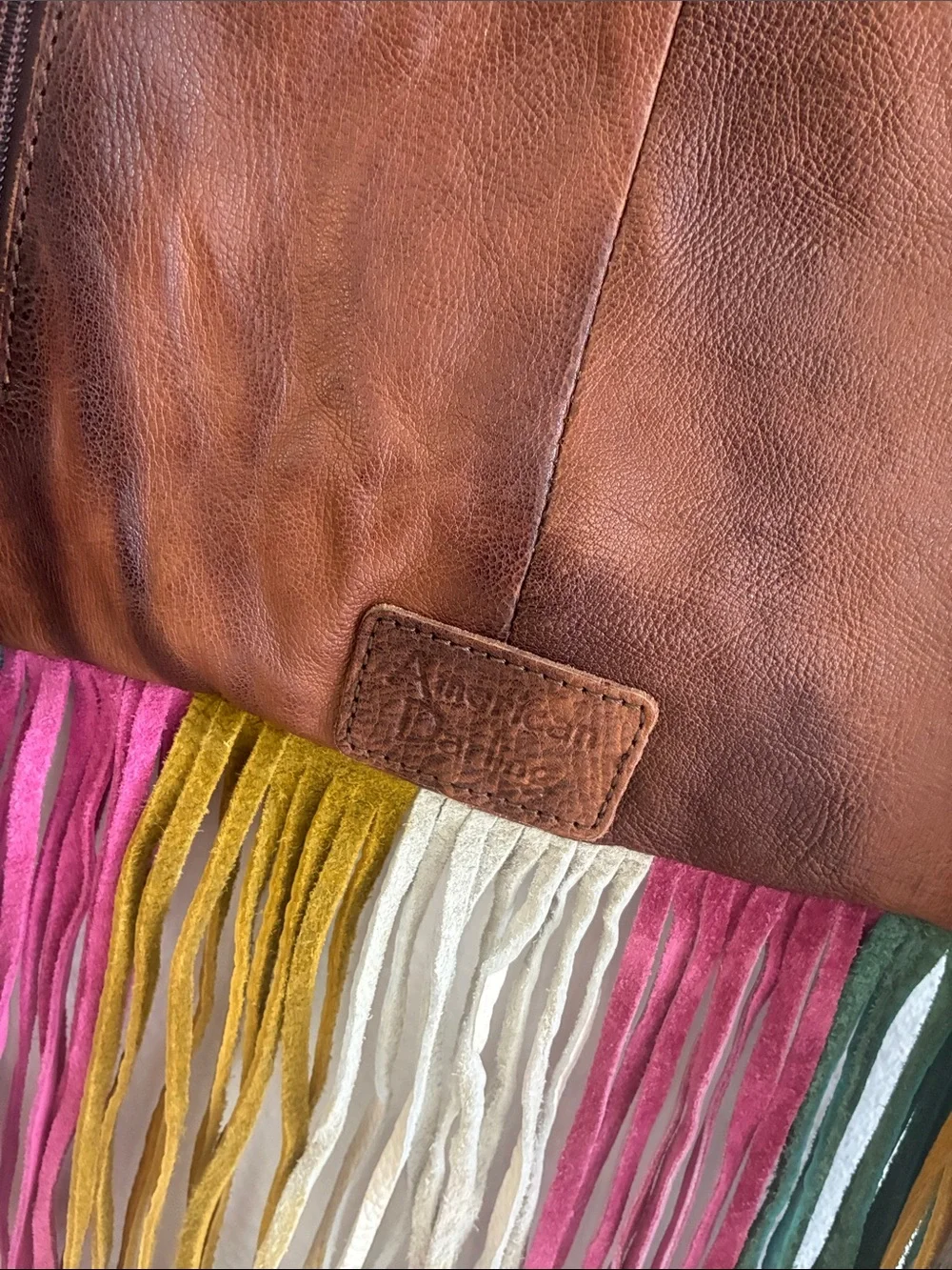 American Darling Rainbow Speckled Fringe Crossbody Bag
